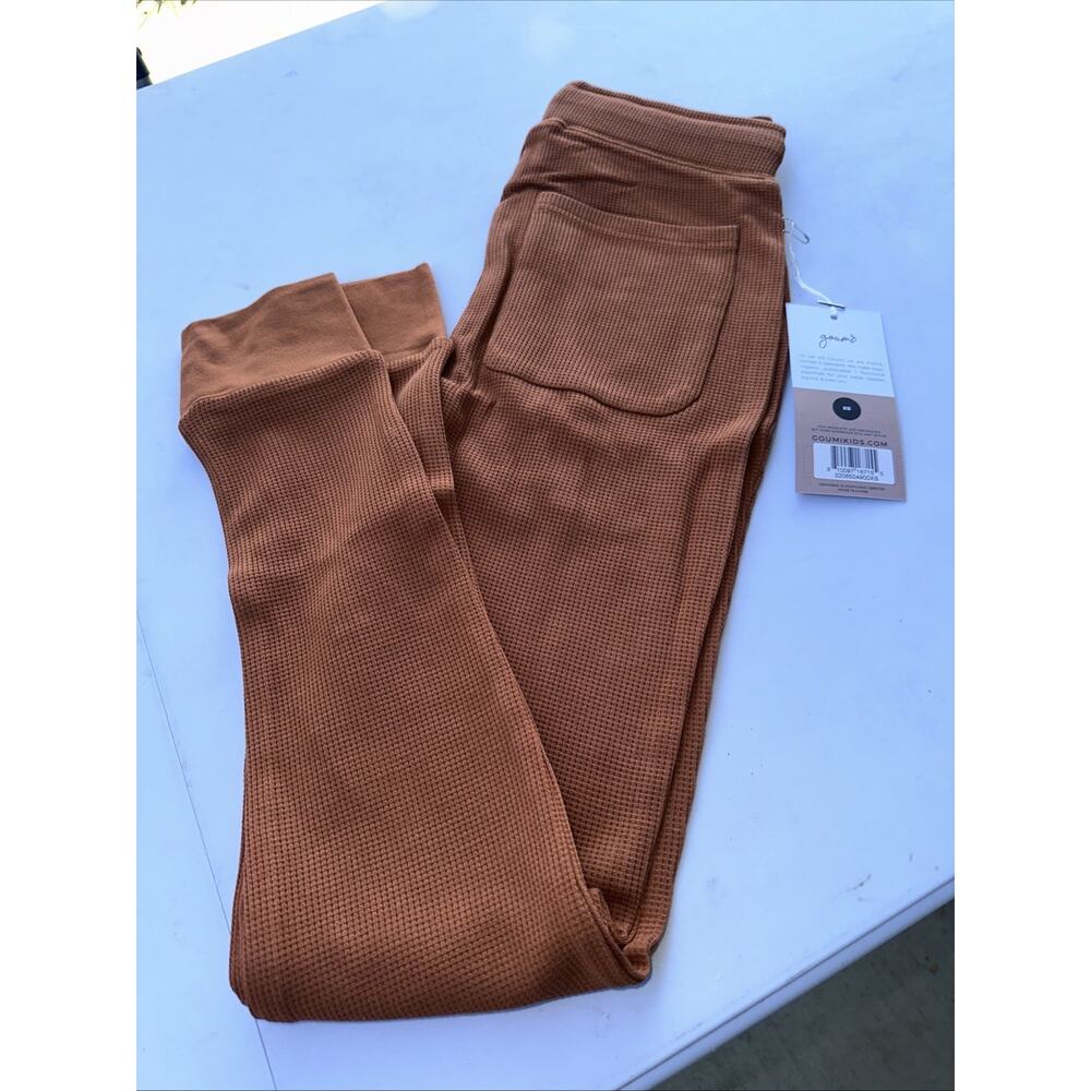 Goumi Kids Womens Clay Warm Thermal Pants Size XS Jogger Loungewear Waffle Clay